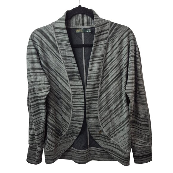 Prana Sweater Womens M Gray Wrap Cardigan Open Front Long Sleeve Casual Yoga - Picture 8 of 8